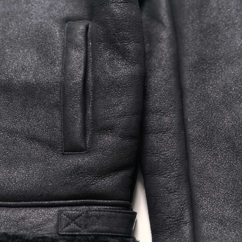 Men's Fur & Shearling Leather Jacket Black