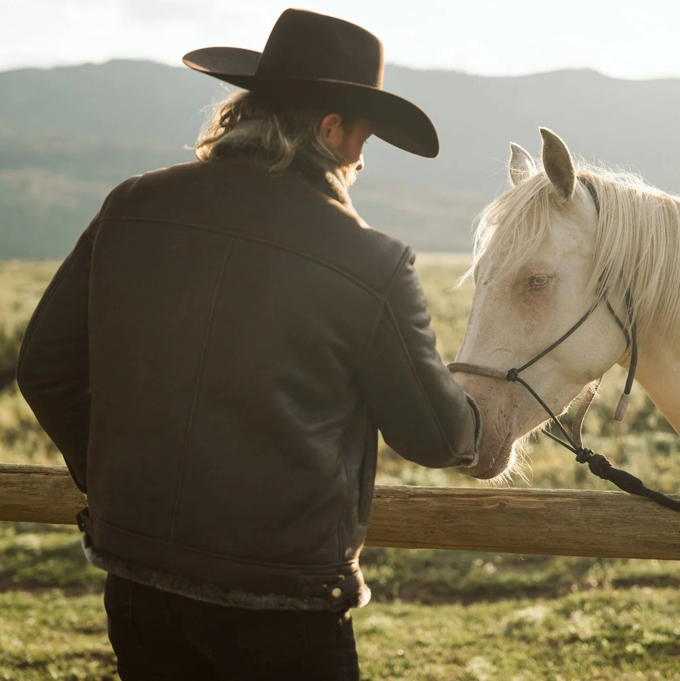 Men's Fur & Shearling Leather Jacket Espresso Brown