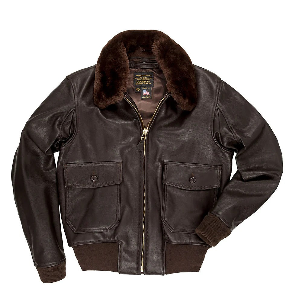 Men's G-1 Flight Jacket with Removable Collar LONG/TALL