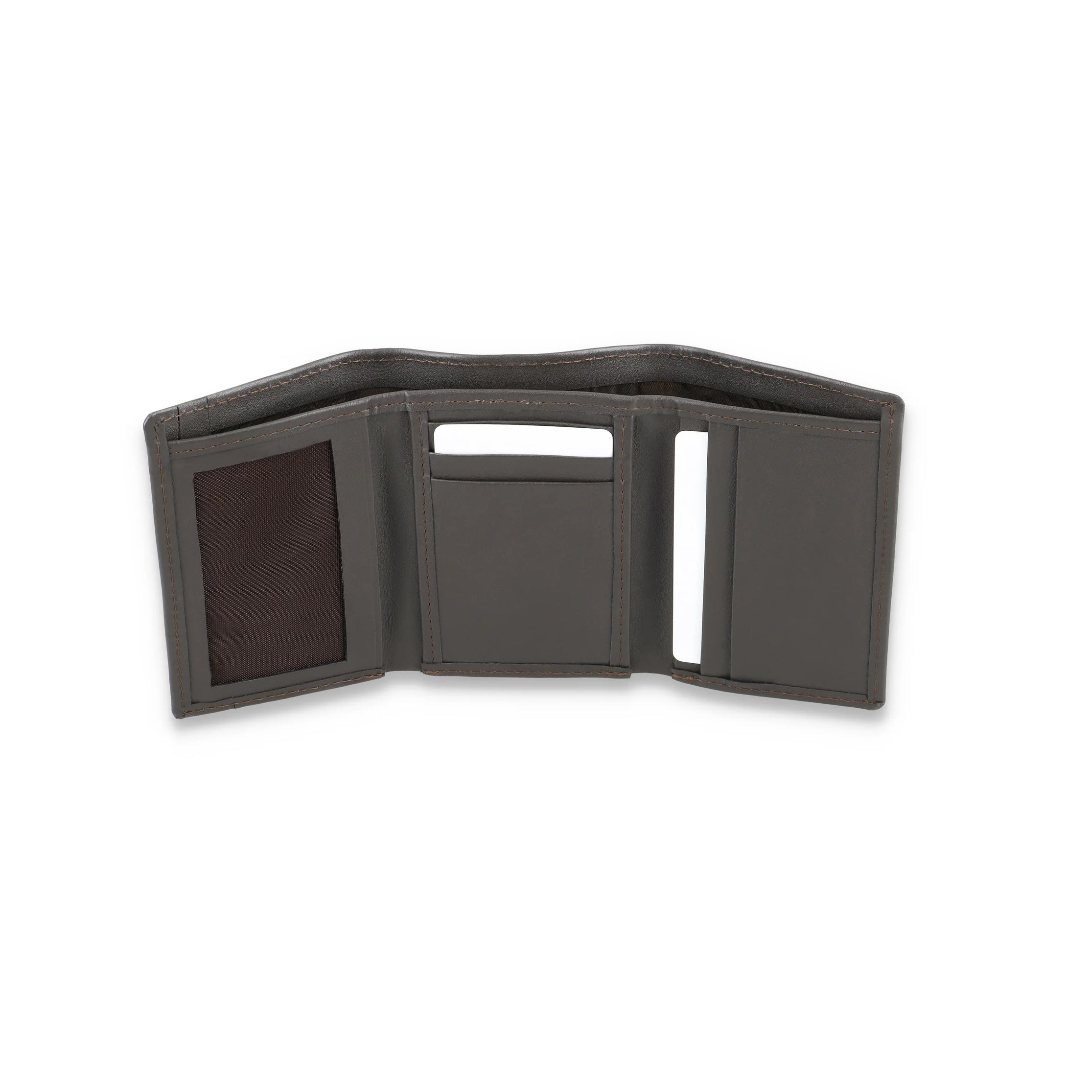 Men's Gray Leather Wallet With 8 Multi Functional Card Pockets