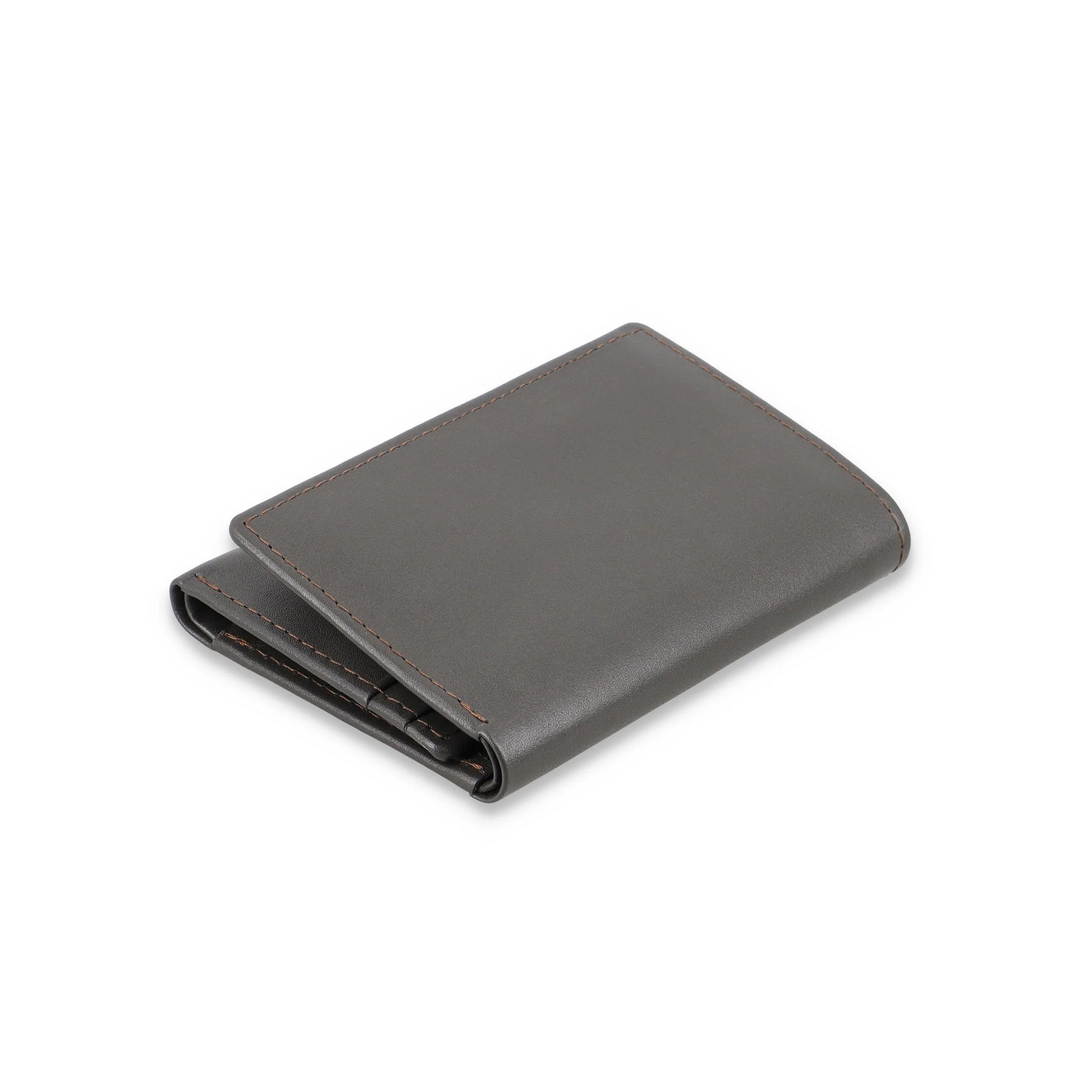 Men's Gray Leather Wallet With 8 Multi Functional Card Pockets