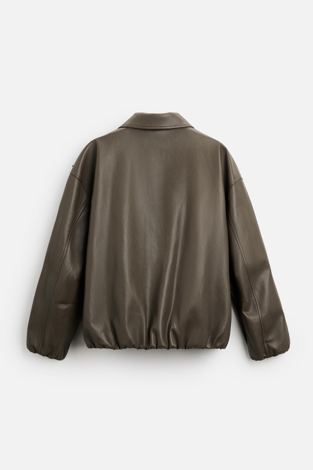 Graue schlichte Lederjacke für Herren