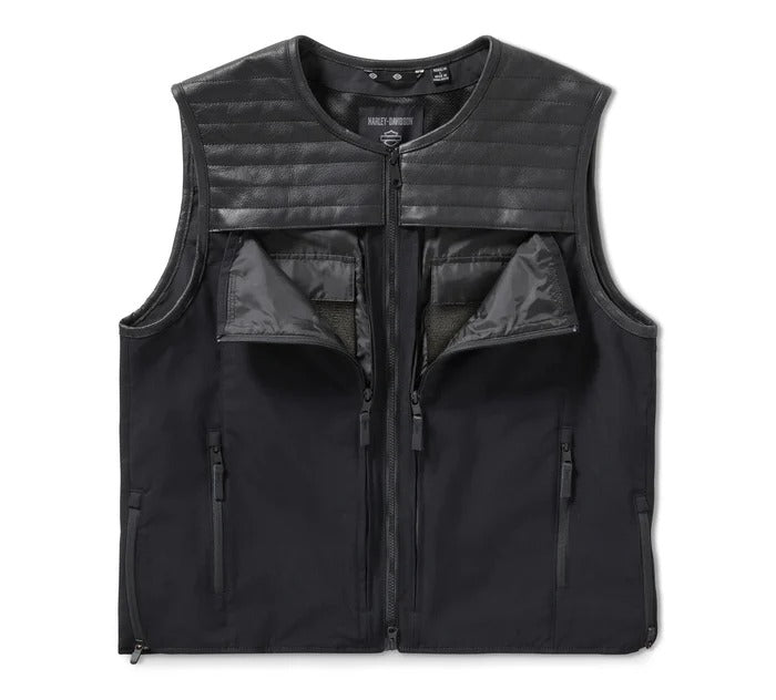 Men's H-D Long Haul Utility Leather Vest