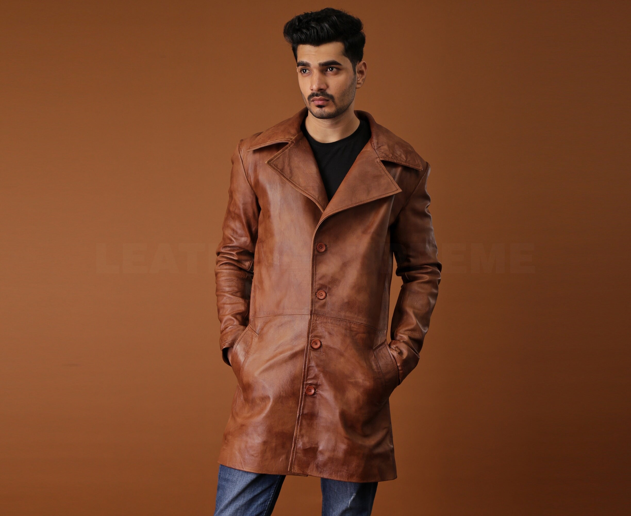 Men's Handmade Duster Winter Trench Coat