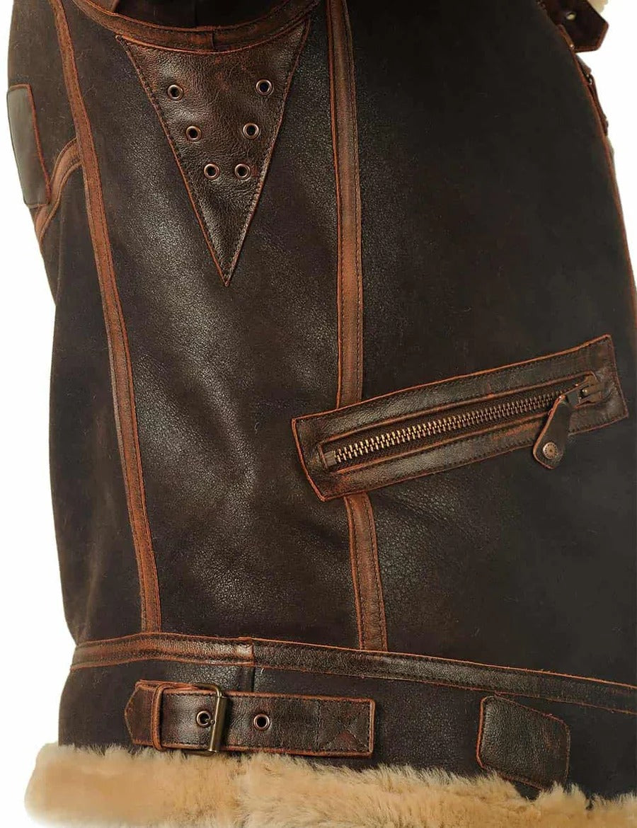 Men's Italian Navy Air Force Sheepskin Bomber Jacket