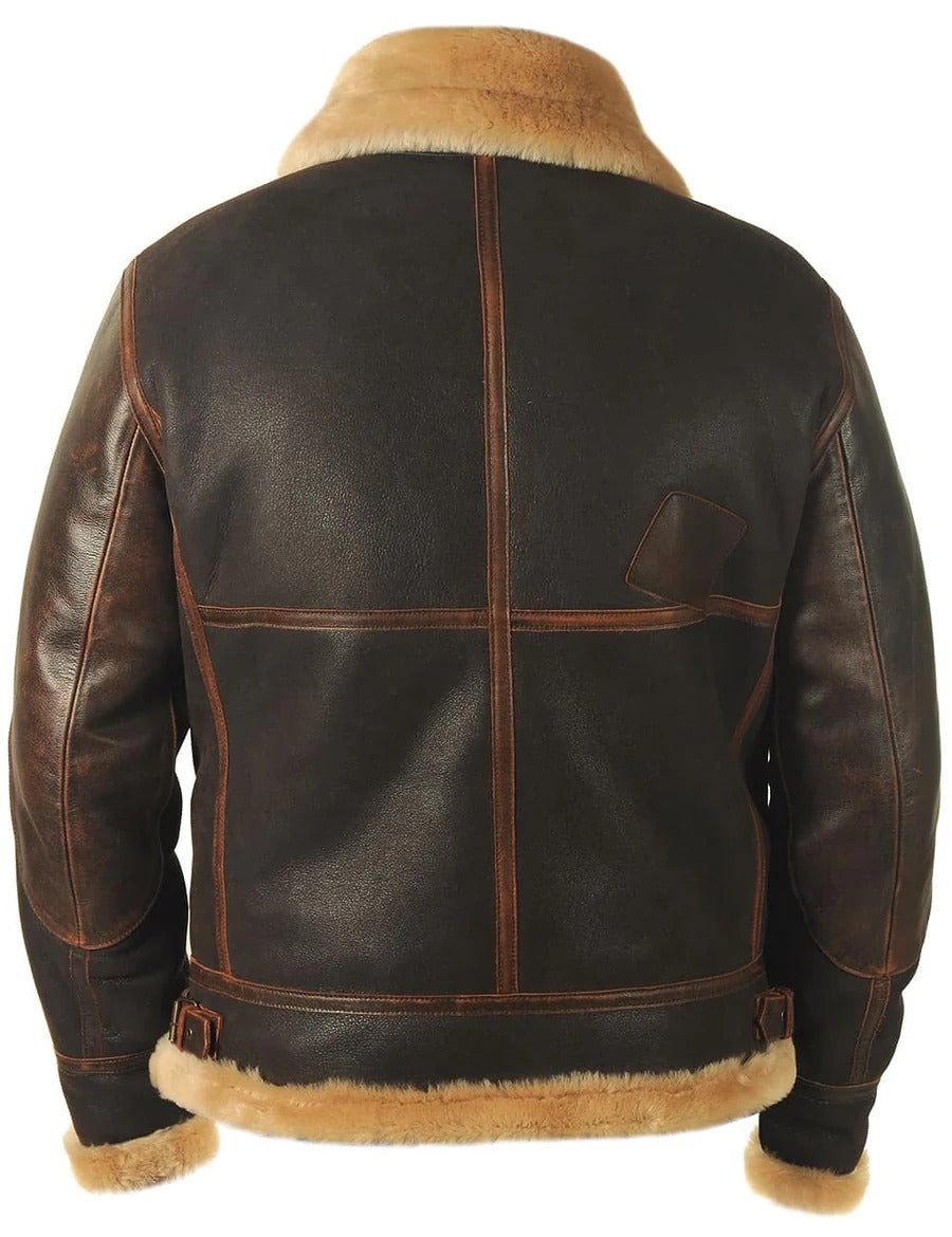 Men's Italian Navy Air Force Sheepskin Bomber Jacket