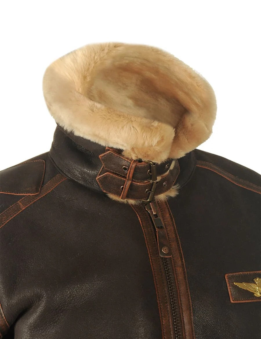 Men's Italian Navy Air Force Sheepskin Bomber Jacket