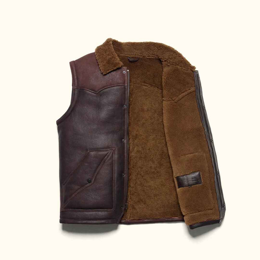 Men's Jackson Leather Shearling Vest