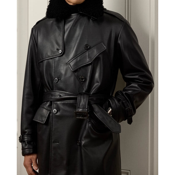 Men's Keating Leather Trench Coat