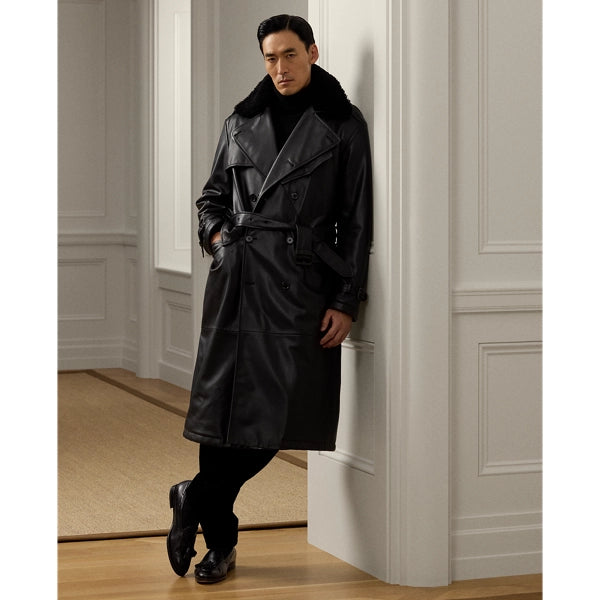 Men's Keating Leather Trench Coat