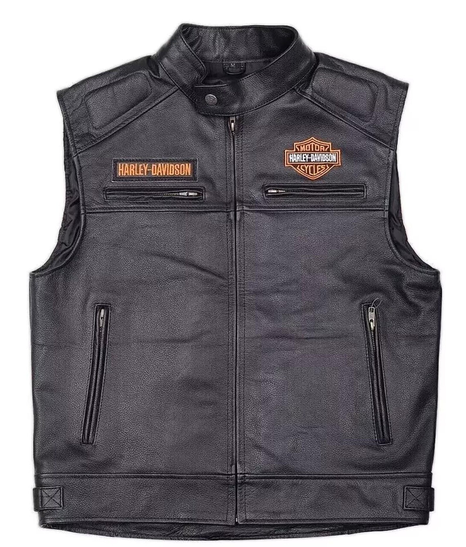 Men's Knuckle Distressed Genuine Leather Motorcycle Vest