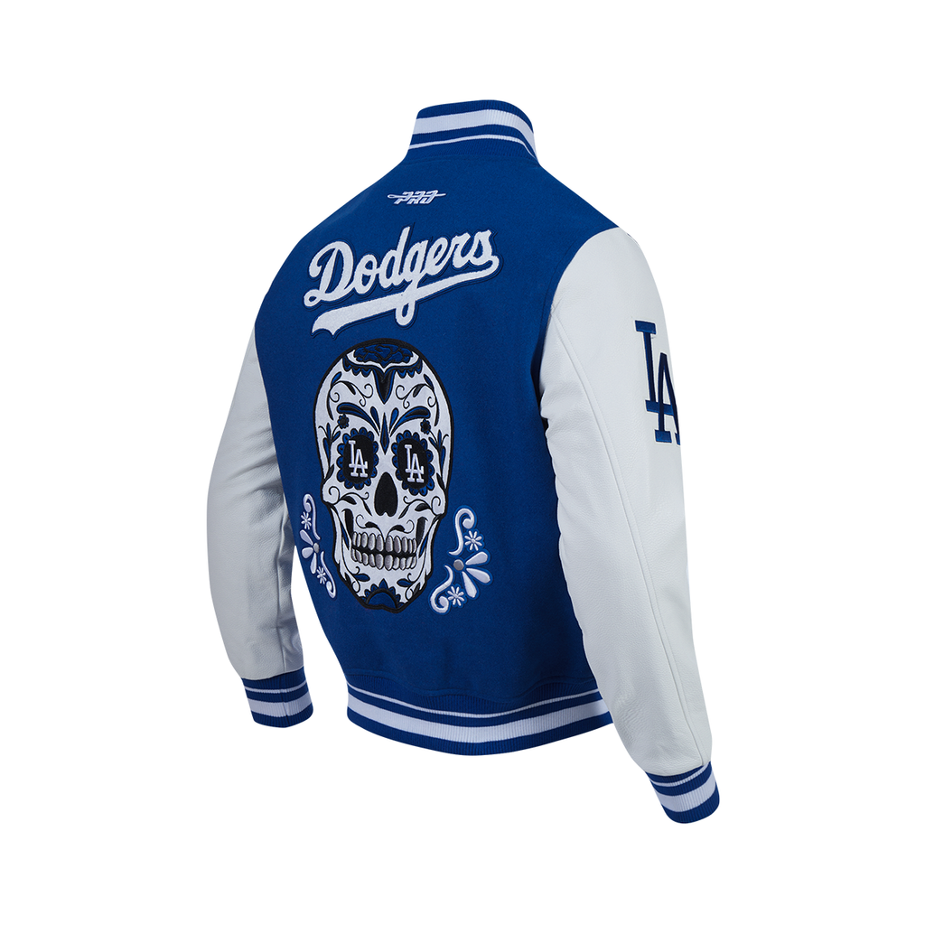 Men's LOS ANGELES DODGERS SUGAR SKULL Wool Varsity Jacket