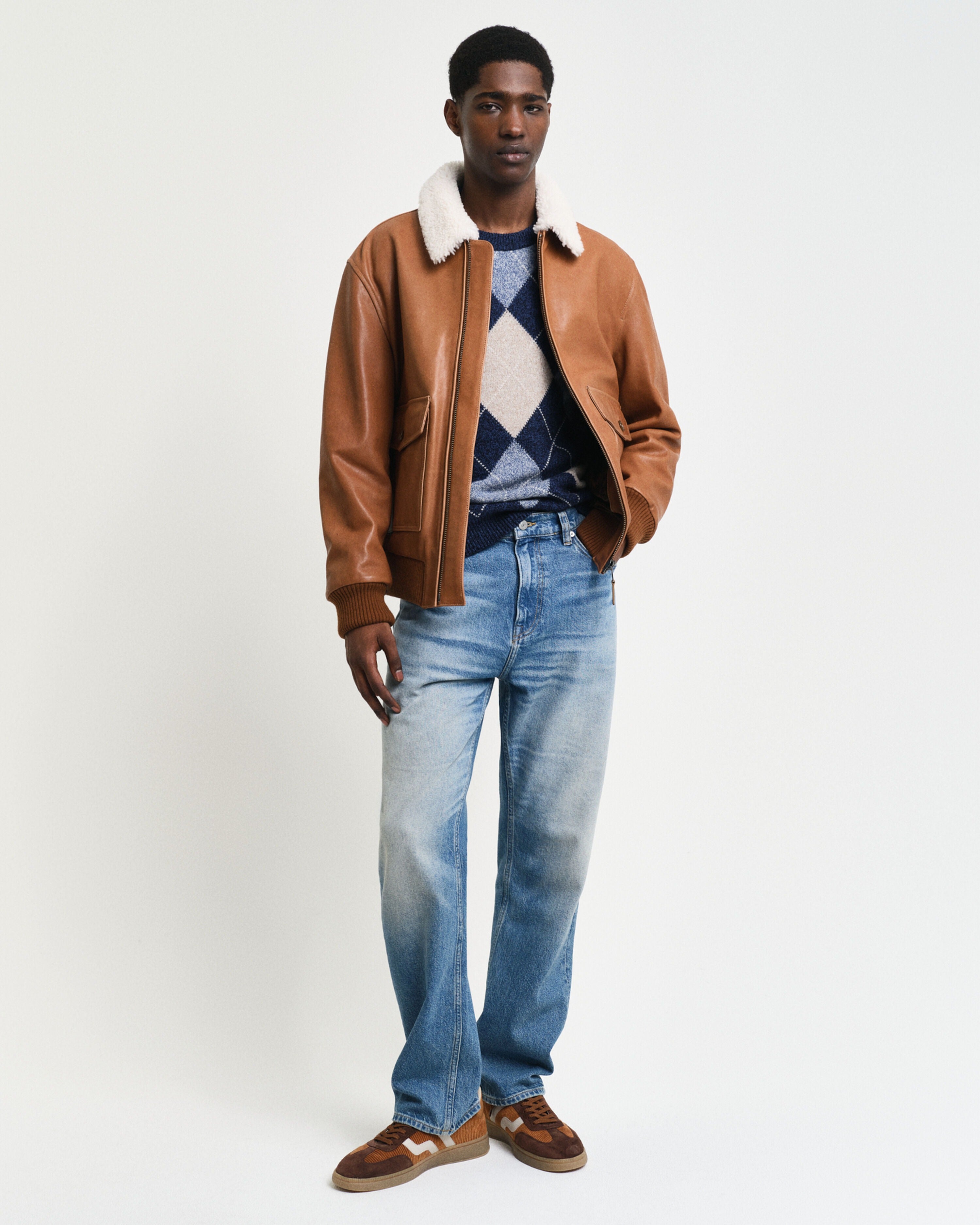 Men's Leather Aviator Jacket