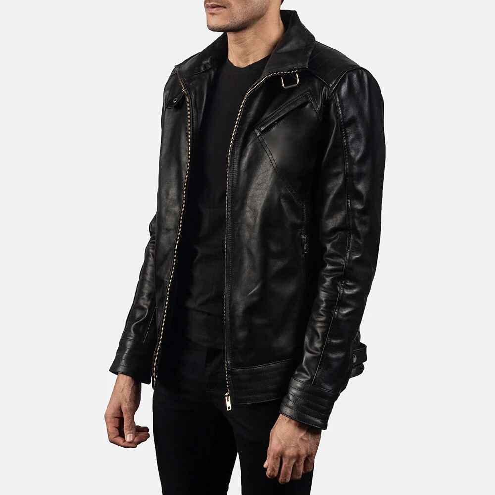 Men's Legacy Black Leather Biker Jacket