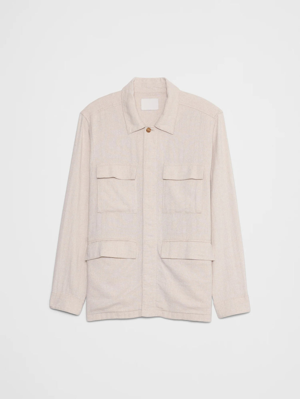 Men's Linen-Blend Field Light Weight Jacket in Cream