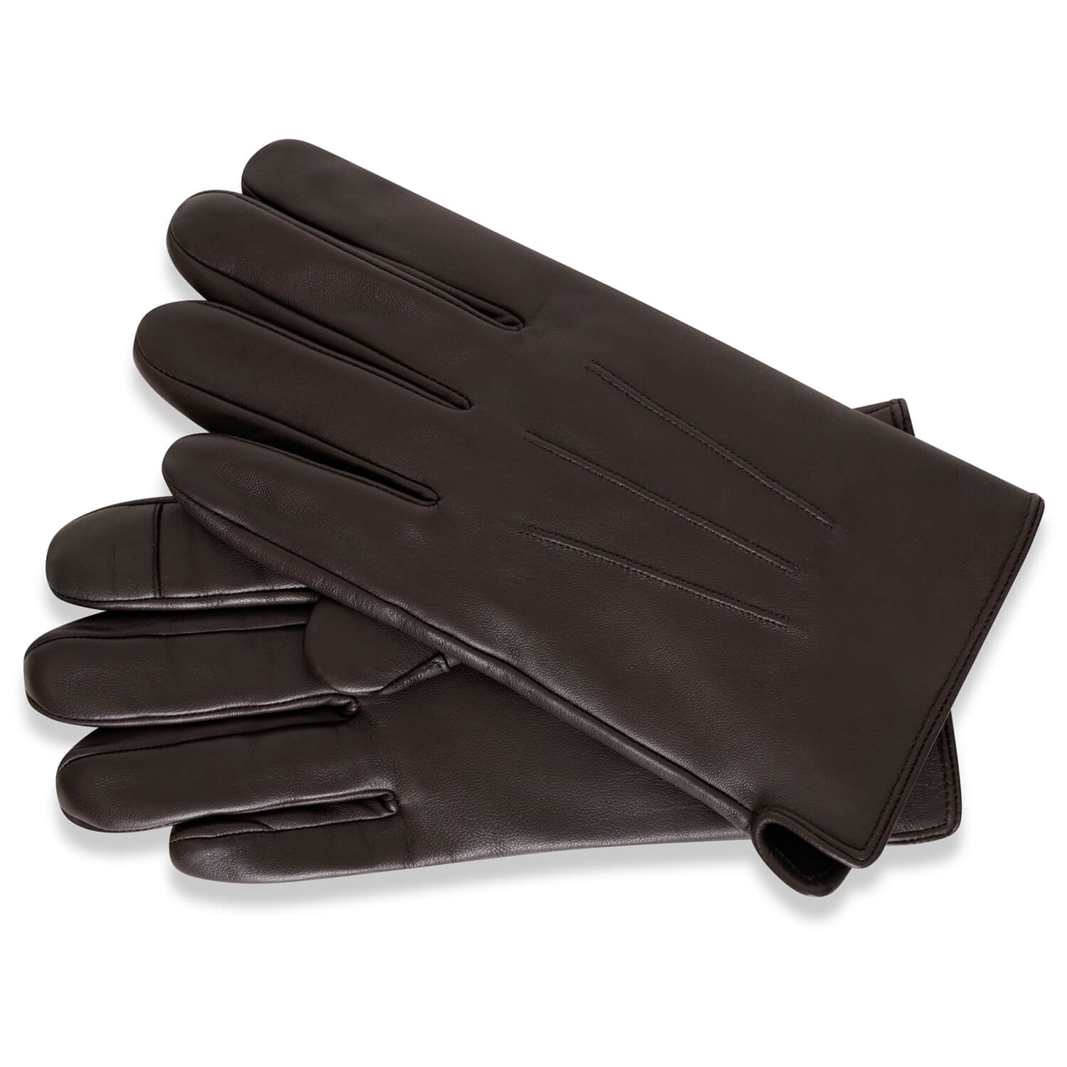 Men’s Minimal Brown Sheep Leather Sleek Gloves
