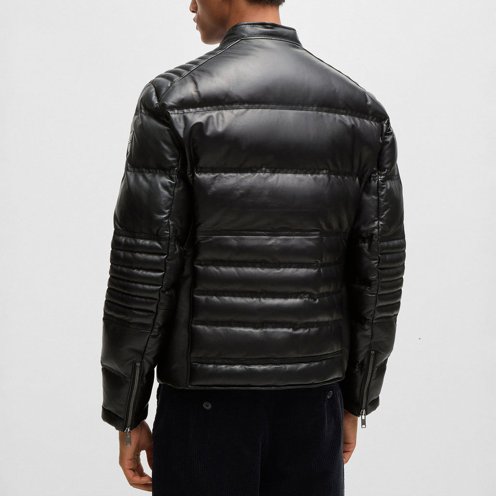 Men's Mixed Quilting Leather Regular Fit Jackets