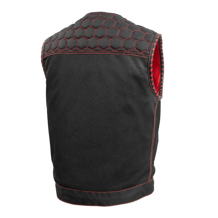 Men's Moto Mesh Hornet Leather Vest