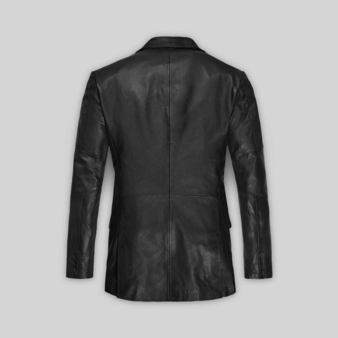 Men's Pocket Flaps Leather Blazer