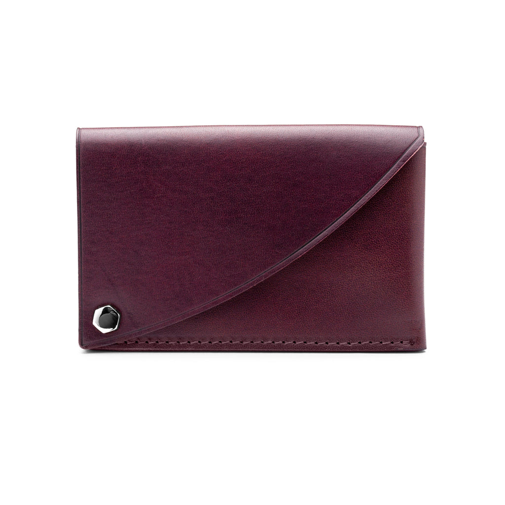 Lilafarbenes Flipper-Kartenetui aus Leder für Herren