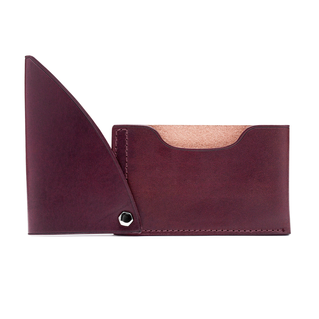 Lilafarbenes Flipper-Kartenetui aus Leder für Herren