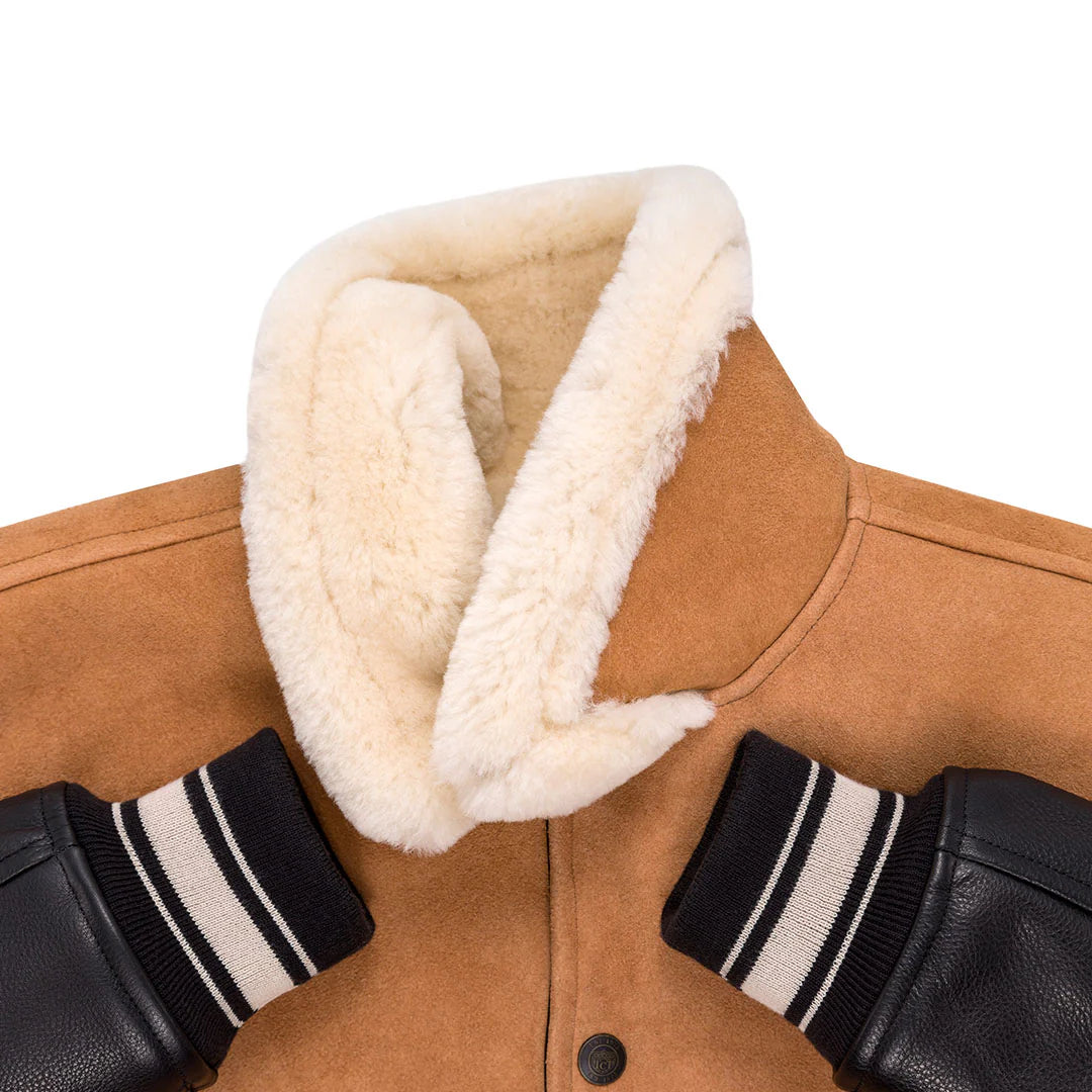 Men's Pro Shearling Varsity Fur Leather Jacket