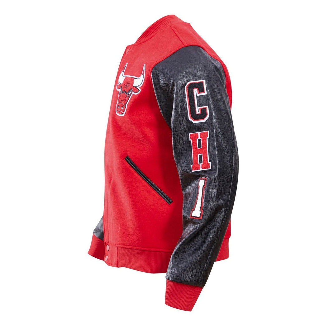 Men's Red CHICAGO BULLS Rib Wool Varsity Jacket