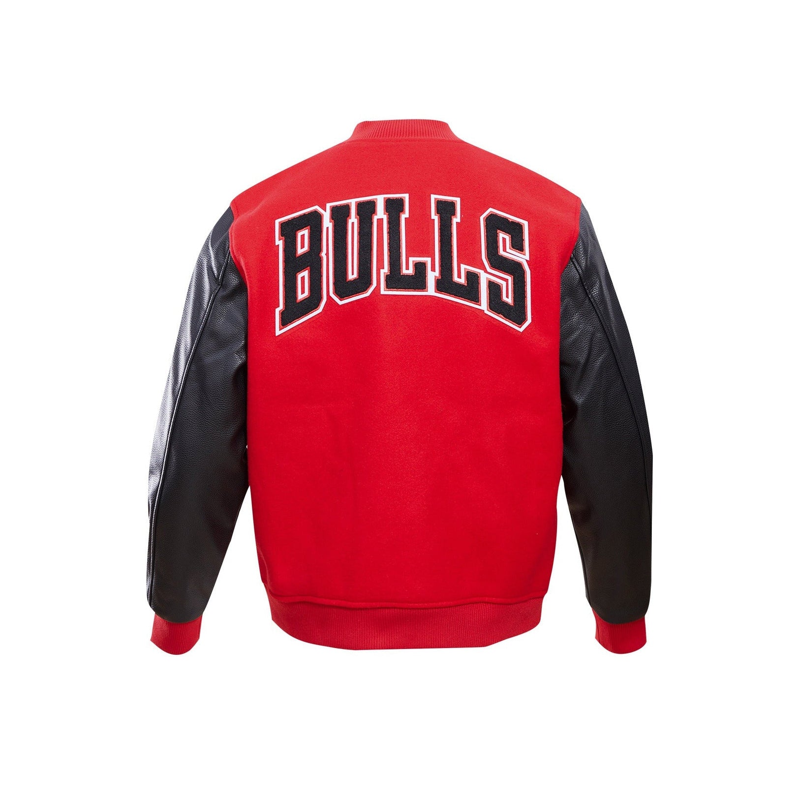 Men's Red CHICAGO BULLS Rib Wool Varsity Jacket