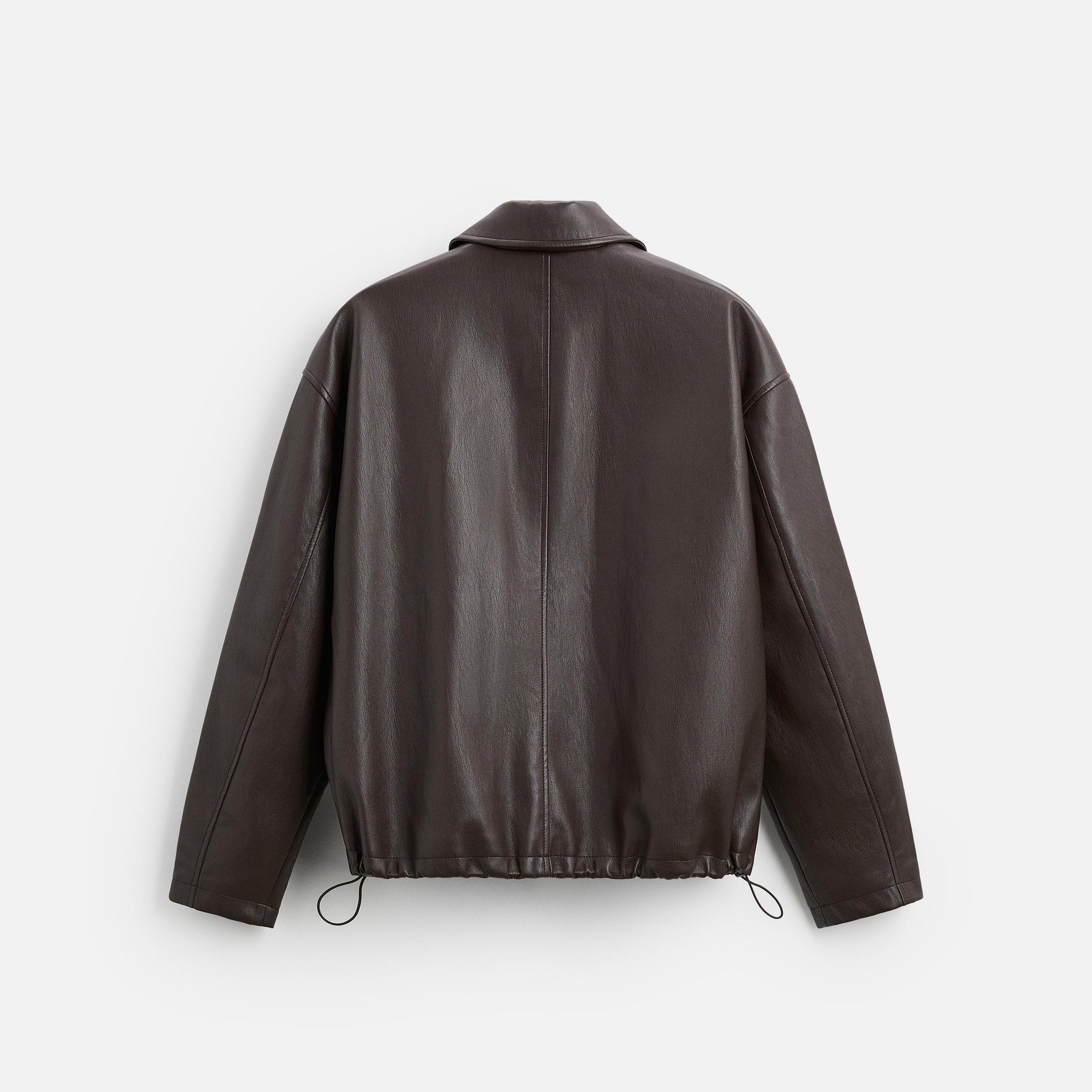 Men's Relaxed Fit Long Sleeves Leather Jacket