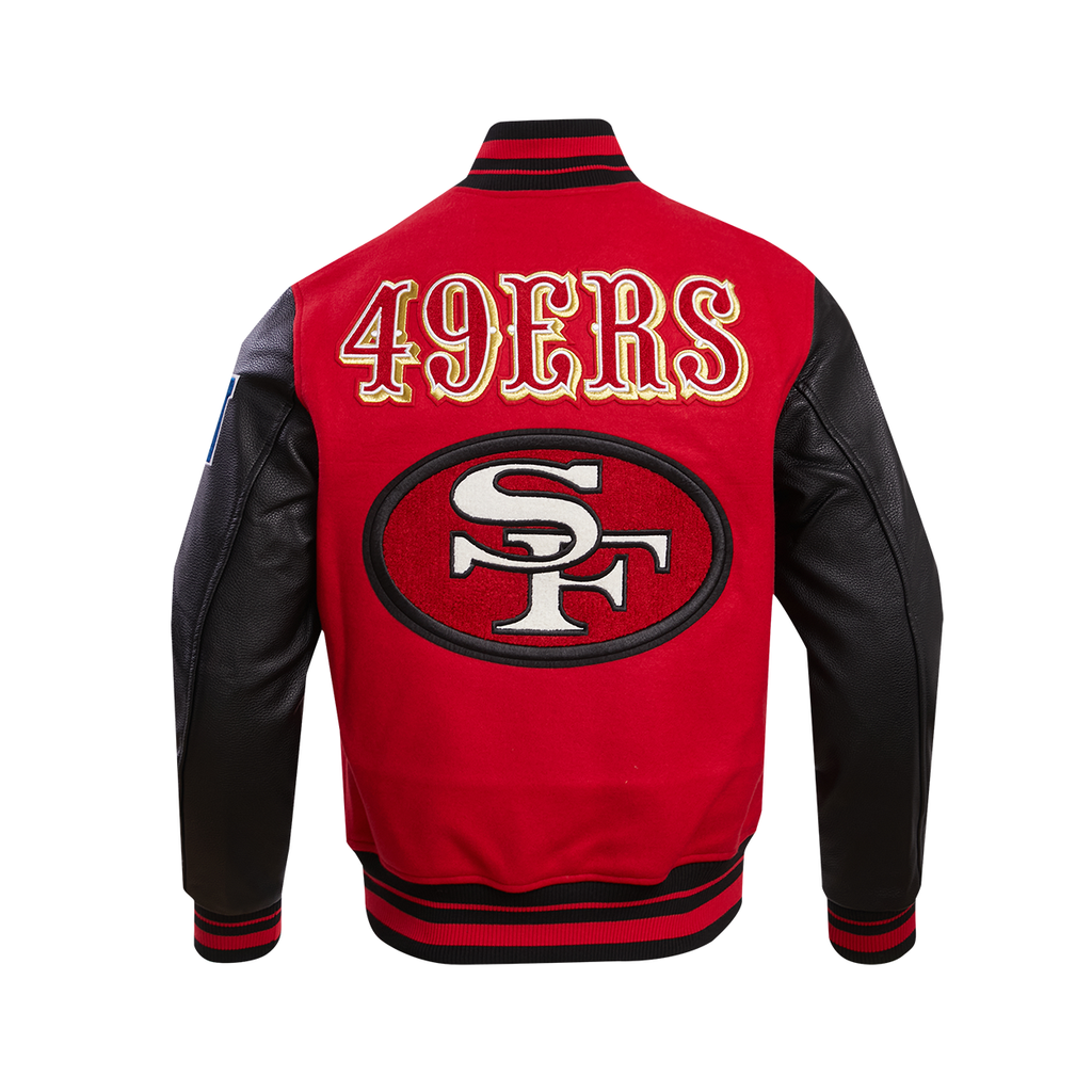 San Francisco 49ers Collegejacke aus gerippter Wolle für Herren