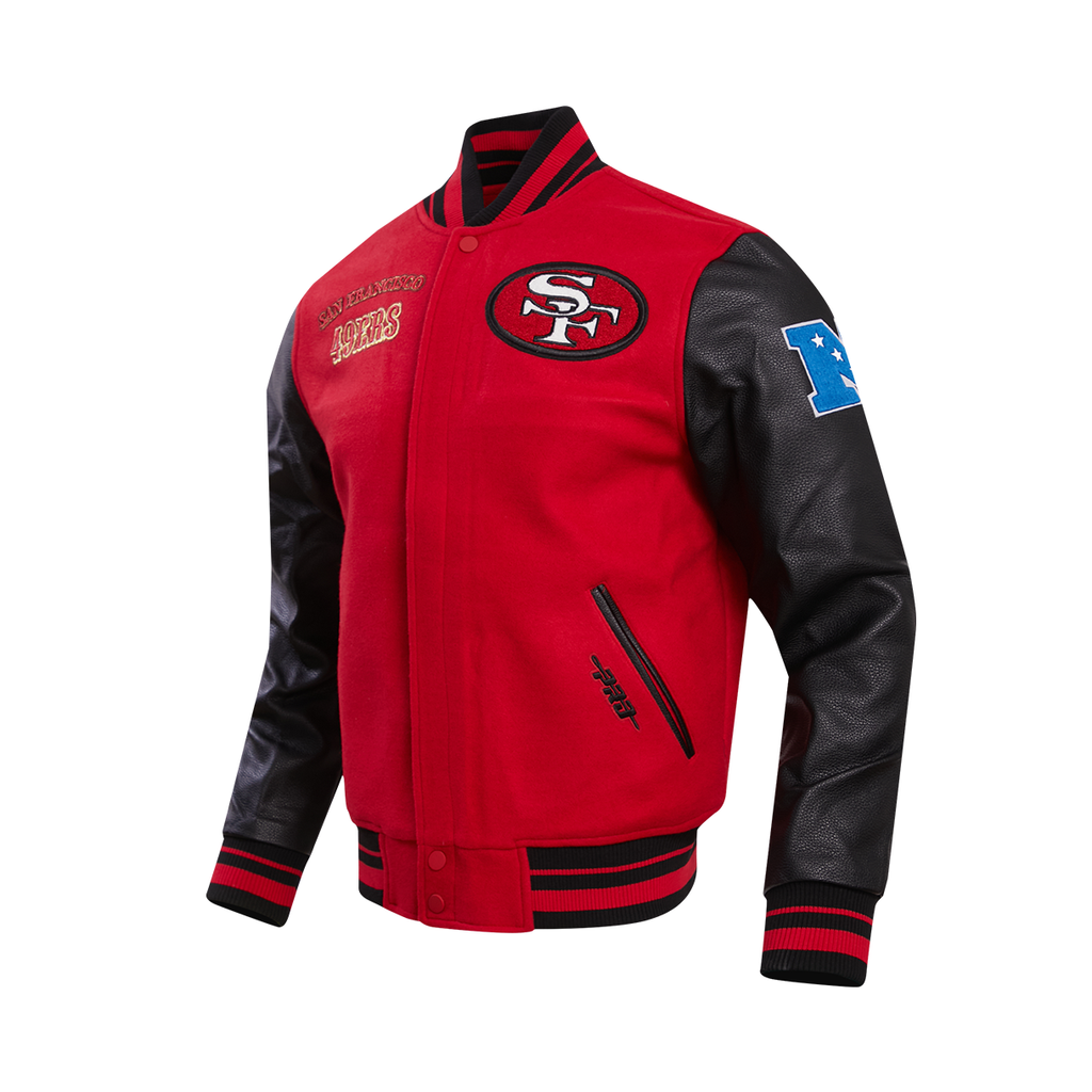 San Francisco 49ers Collegejacke aus gerippter Wolle für Herren
