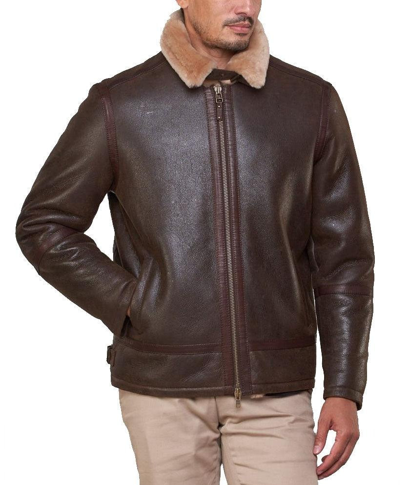 Men's Shearling Sheepskin Bomber Jacket