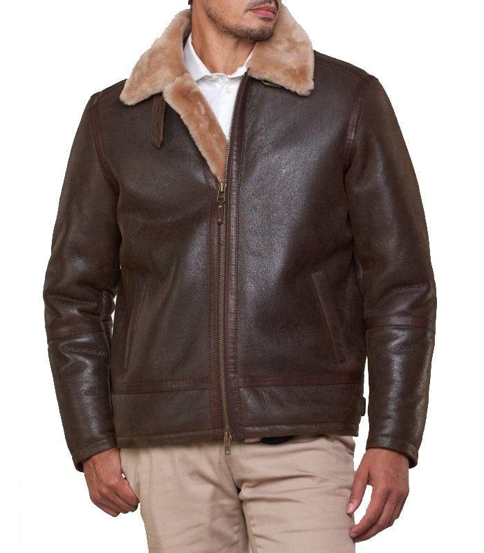 Men's Shearling Sheepskin Bomber Jacket