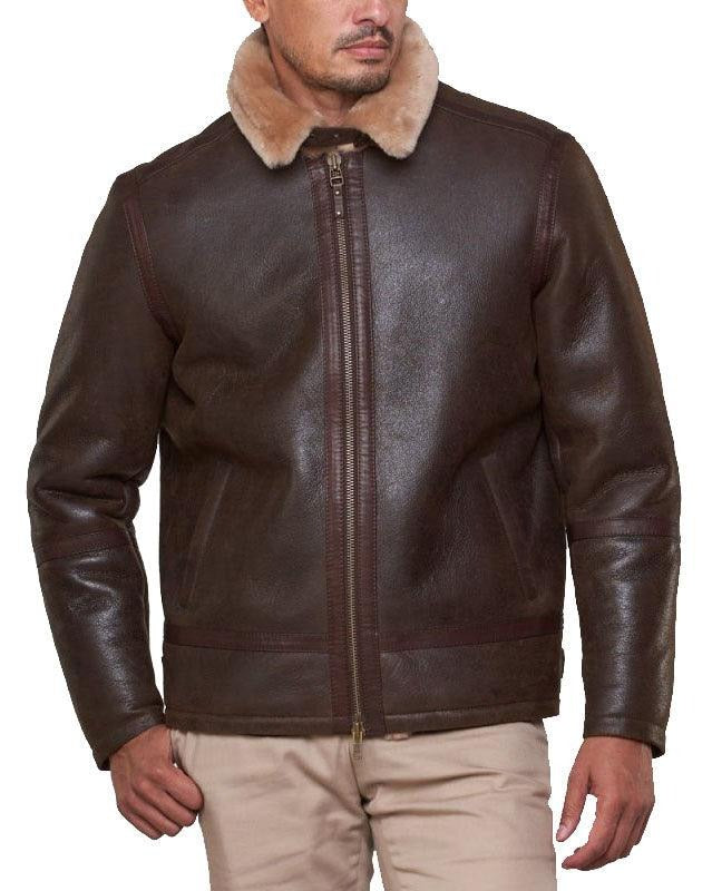 Men's Shearling Sheepskin Bomber Jacket
