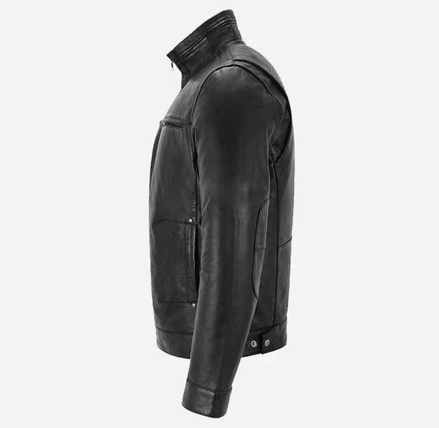 Men's Simple Real Leather Jacket