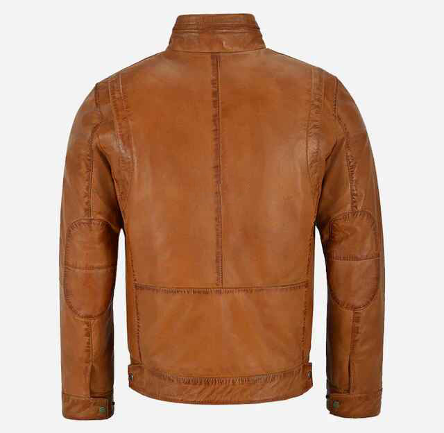 Men's Simple Real Leather Jacket