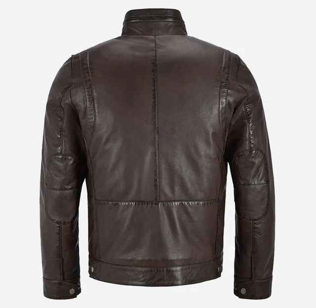 Men's Simple Real Leather Jacket