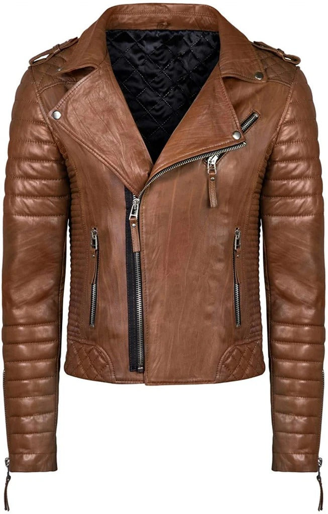 Men's Slim Fit Genuine Lambskin Leather Jacket
