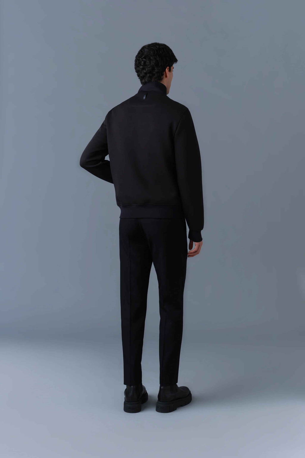 Men's Slim Fit Ribbed Collar Bomber Styled Puffer Jacket