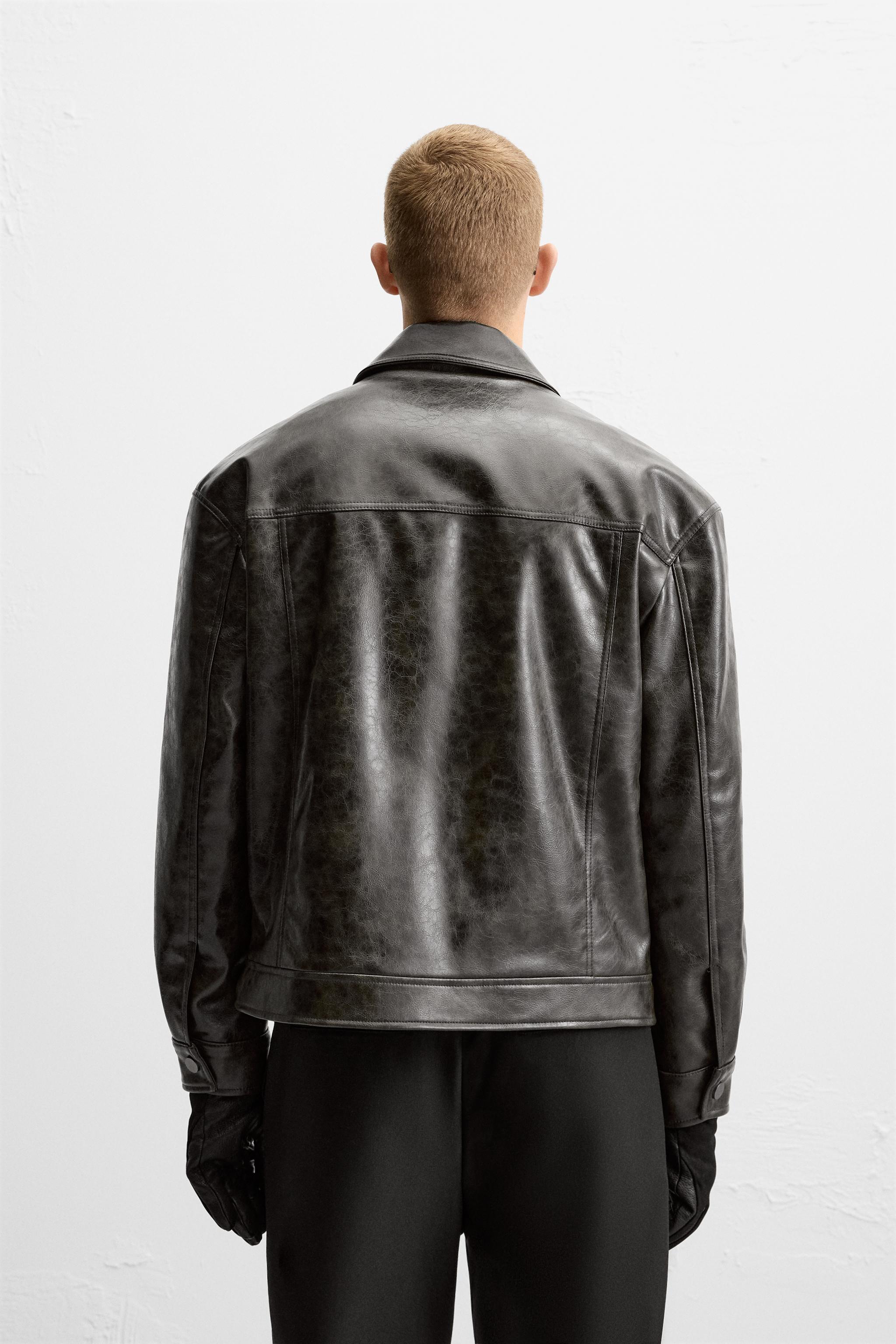 Men's Snap-Button Simple Leather Jacket