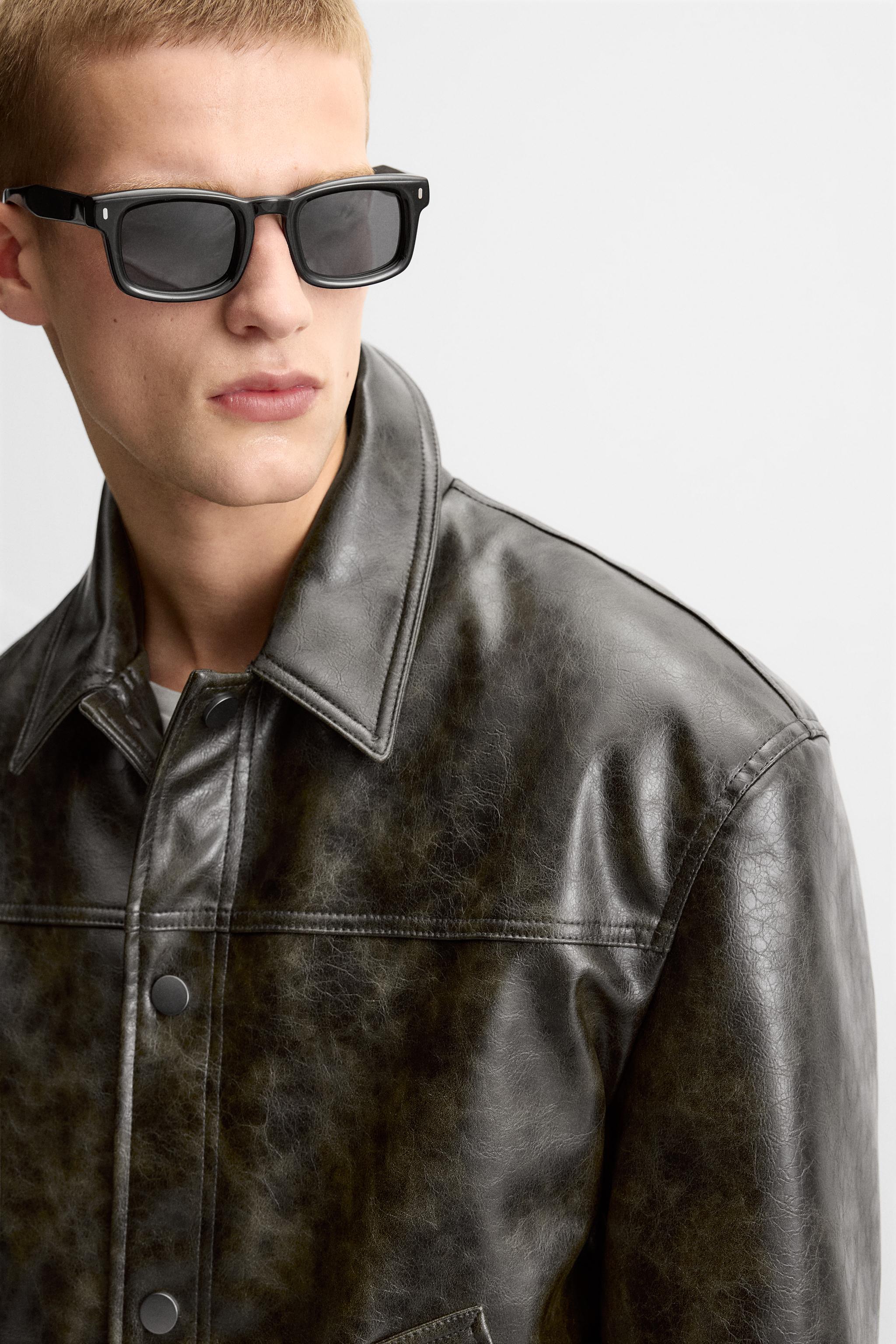 Men's Snap-Button Simple Leather Jacket