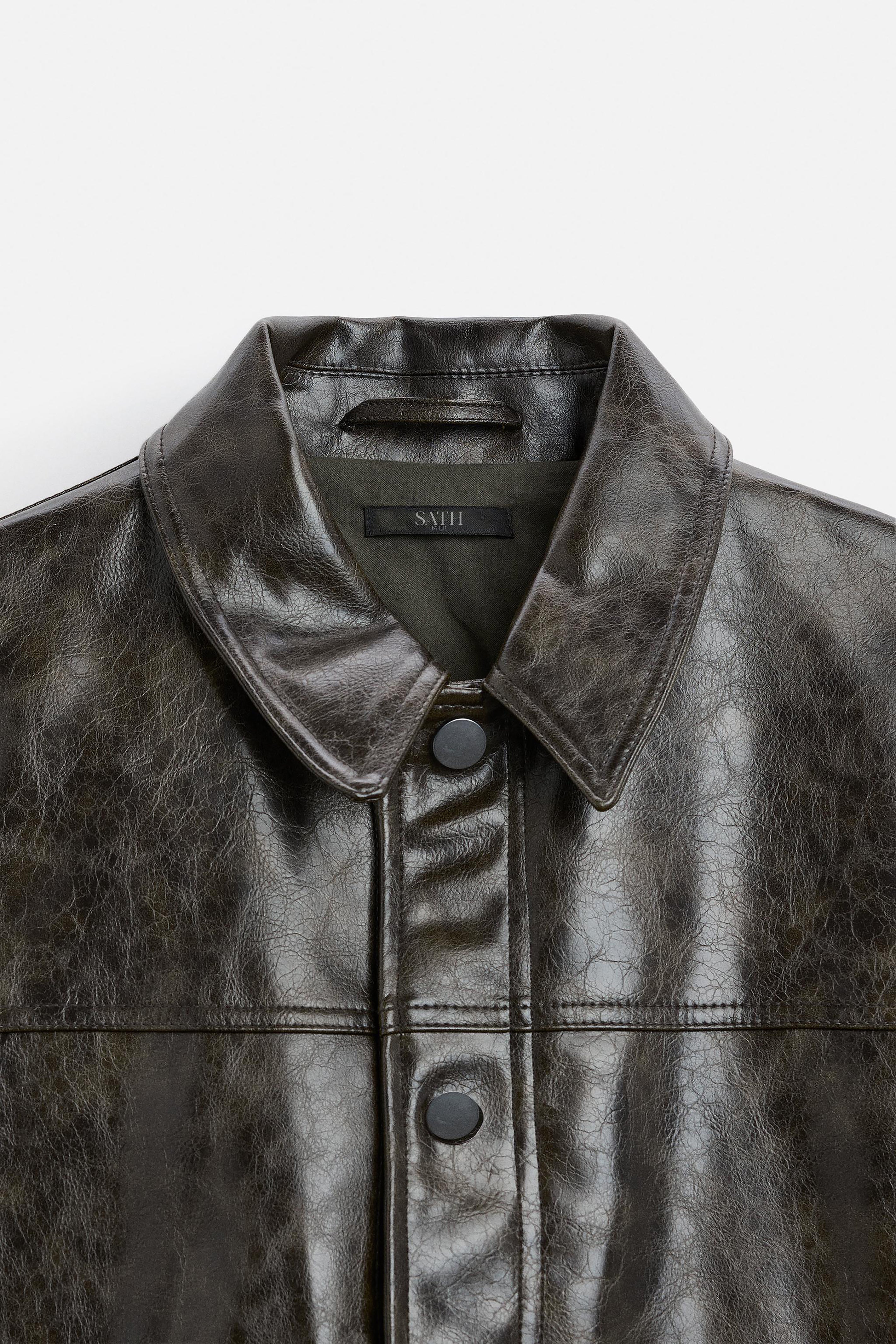Men's Snap-Button Simple Leather Jacket