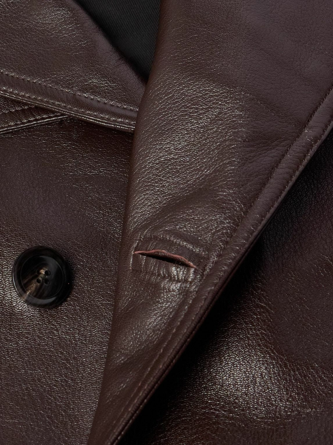 Men's TOM FORD - Double-Breasted Leather Trench Coat