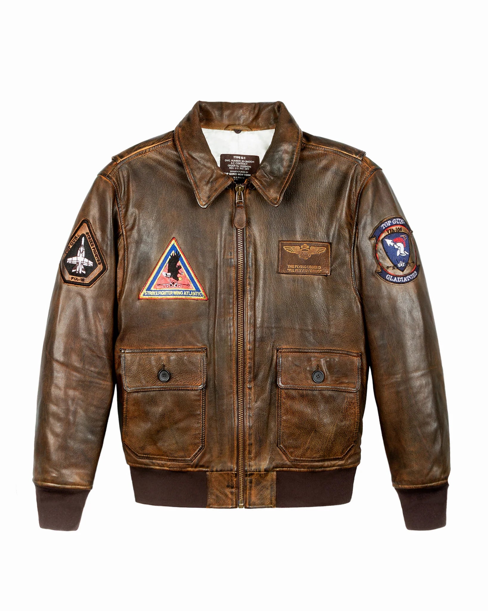 Men's TOP GUN® "TOP HOOK" LEATHER JACKET