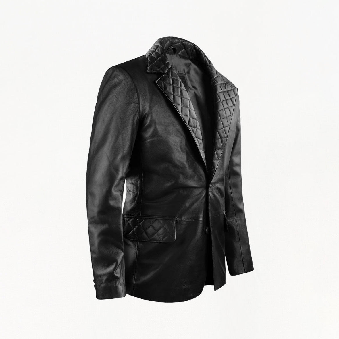 Men's Two Button Leather Blazer