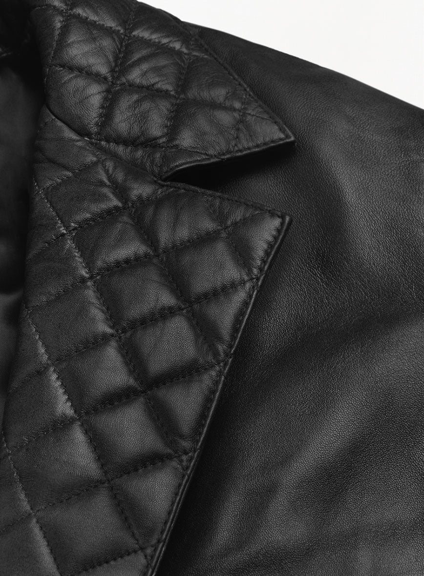 Men's Two Button Leather Blazer