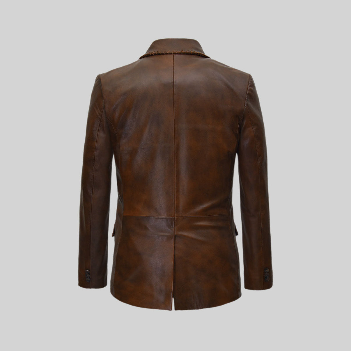 Men's Two Button Spanish Brown Medieval Leather Blazer