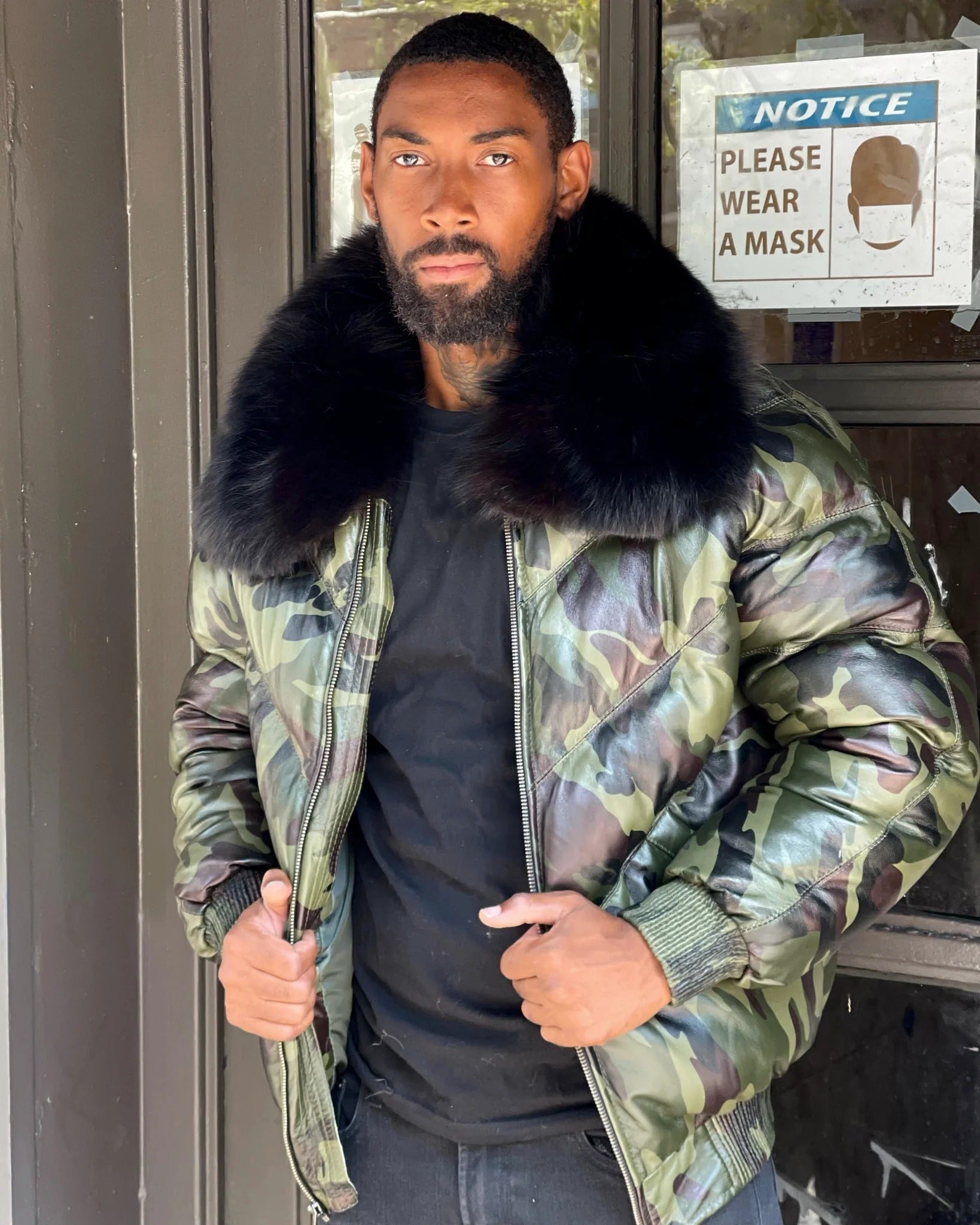 Men's V BOMBER- CAMO