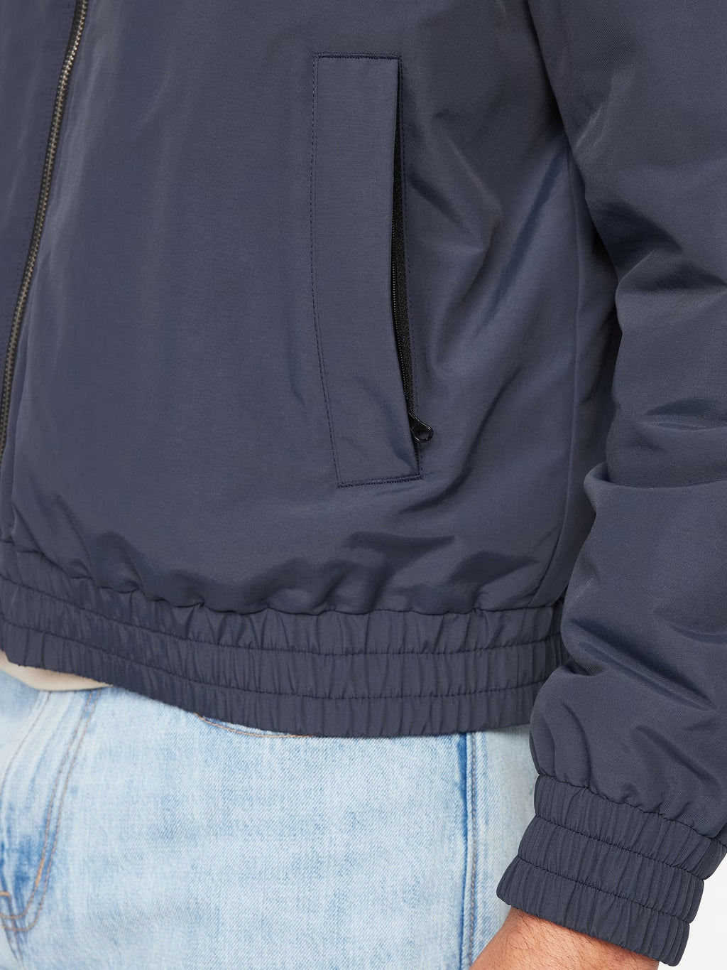 Men's Water-Resistant Tech Zip Jacket in Navy