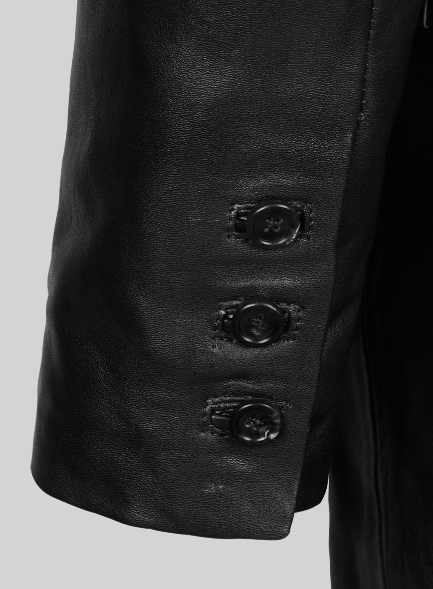 Men's Western Black Leather Blazer